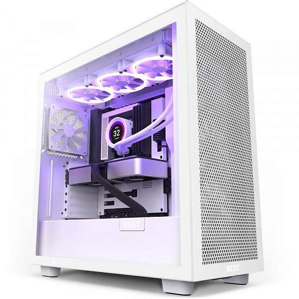 Gabinete NZXT H7 Flow, Mid Tower, ATX, Lateral em Vidro Temperado, 2x Fans, Branco - CM-H71FW-01