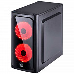Gabinete Gamer PCYes Venus sem Fonte, Mid Tower, USB 3.0, 2 Fans LED Vermelho, Preto com Lateral em Acrílico - VENPTVM2FCA