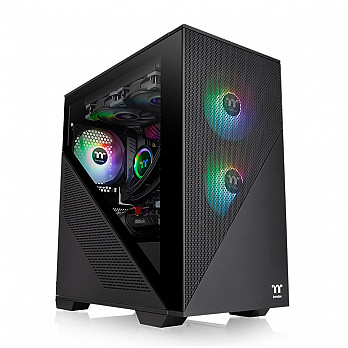 Gabinete Gamer Thermaltake Divider 170 TG ARGB, Mid Tower, Vidro Temperado, Black, M-ATX, Sem fonte, Com 2 Fans, CA-1S4-00S1WN-00