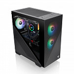 Gabinete Gamer Thermaltake Divider 170 TG ARGB, Mid Tower, Vidro Temperado, Black, M-ATX, Sem fonte, Com 2 Fans, CA-1S4-00S1WN-00
