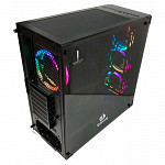 Gabinete Gamer Redragon Wheel Jack Vidro Temperado Black GC-606BK-RGB com 4 fans RGB