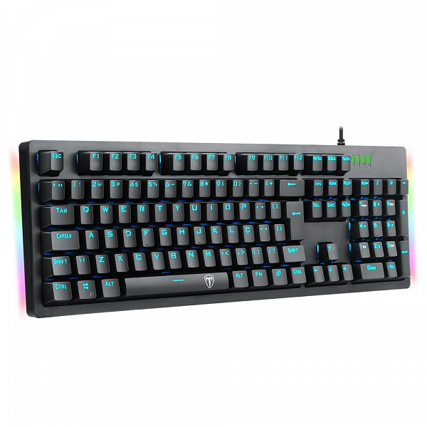 Teclado Mecânico Gamer T-Dagger Bermuda, LED Azul com Underglow Rainbow, Switch Outemu Blue, ABNT2, Preto - T-TGK312-BL (PT-BLUE LED)