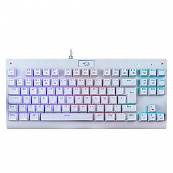 Teclado Gamer Dark Avenger Lunar Branco RGB switch Vermelho - Redragon