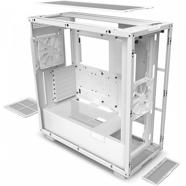 Gabinete NZXT H7, Mid Tower, ATX, Lateral em Vidro Temperado, 2x Fans, Branco - CM-H71BW-01