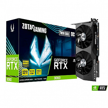 Placa de Vídeo ZOTAC GAMING GeForce RTX 3060 Twin Edge OC, 15 Gbps, 12GB, GDDR6, Ray Tracing - ZT-A30600H-10M - LHR