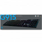 Teclado Sem Fio Mecânico Gamer Logitech G915 Lightspeed, Bluetooth, Design ultrafino, RGB, Switch GL Tactile Marrom, US - 920-008902