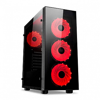 Gabinete Gamer Redragon Sideswipe, Mid Tower, Com 4 Fans RGB, Vidro Temperado, Black, S-Fonte, GC-601