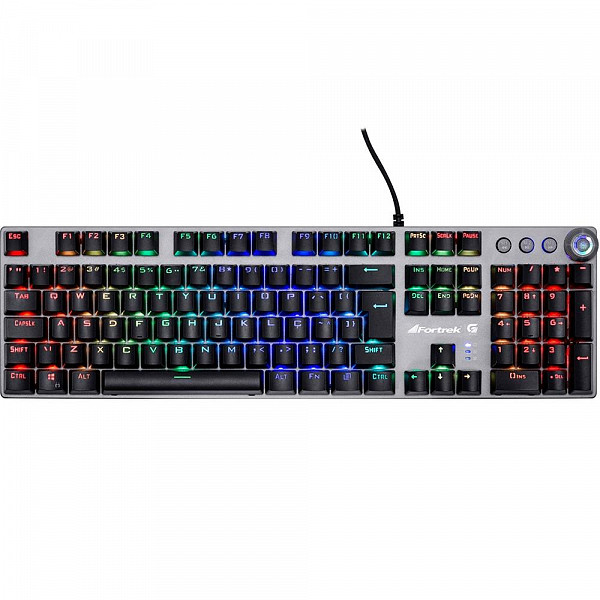 Teclado Mecânico Gamer Fortrek GPro K7 Plus, RGB, Switch KRGD Blue, ABNT2