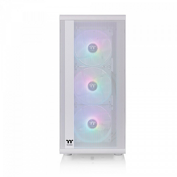 Gabinete Gamer Thermaltake S200 TG ARGB Snow, Mid Tower, Vidro Temperado, ATX, White, Sem Fonte, Com 3 Fans, CA-1X2-00M6WN-00