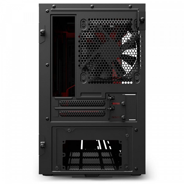 Gabinete Gamer NZXT H210, Mini Tower, com FAN, Lateral em Vidro, Preto/Vermelho - CA-H210B-BR