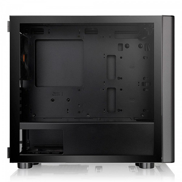 Gabinete Gamer Thermaltake V150 TG, Mini Tower, Vidro Temperado, Sem Fonte, Com 1 Fan, Black, CA-1R1-00S1WN-00