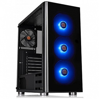 Gabinete Gamer Thermaltake V200 TG, Mid Tower, RGB, com FANS ARGB,  com Fonte 600w 80plus, Lateral em Vidro - CA-3K8-60M1WZ-00