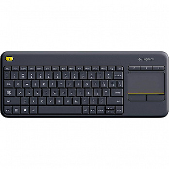 Teclado Sem Fio Logitech K400 Plus com Touchpad, Multimídia, Unifying, ABNT2, Cinza - 920-007125