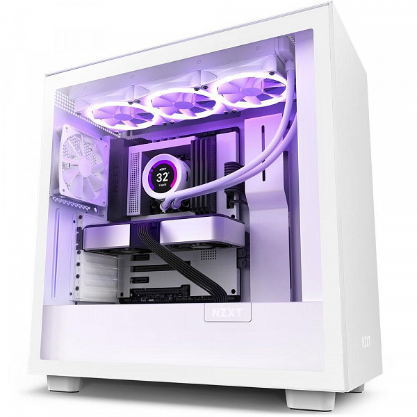 Gabinete NZXT H7, Mid Tower, ATX, Lateral em Vidro Temperado, 2x Fans, Branco - CM-H71BW-01