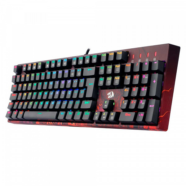 Teclado Gamer Óptico Redragon Infernal Dragon Viserion, RGB, Switch Blue, ID582