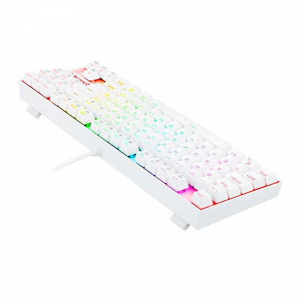 Teclado Magnético Gamer Redragon Kumara Pro Lunar White RGB Branco Switch Azul