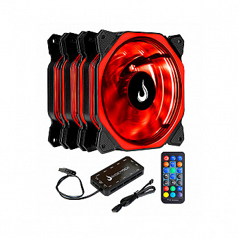 Cooler Fan Rise Mode RGB Aura, 3 Unidades, 120mm, Preto - RM-AU-02-RGB
