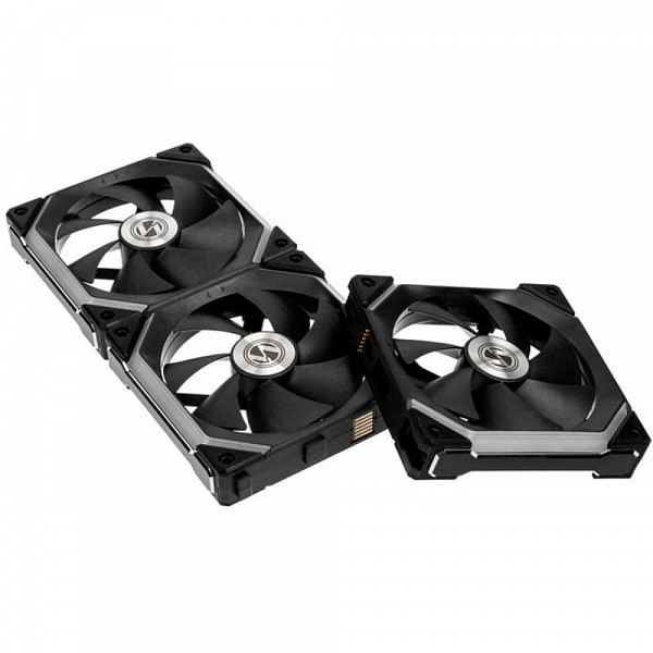 Kit Fan com 3 Unidades, Lian Li, Uni SL120, RGB, 120mm, Hidráulico, 1900RPM, Black, UF-SL120-3B