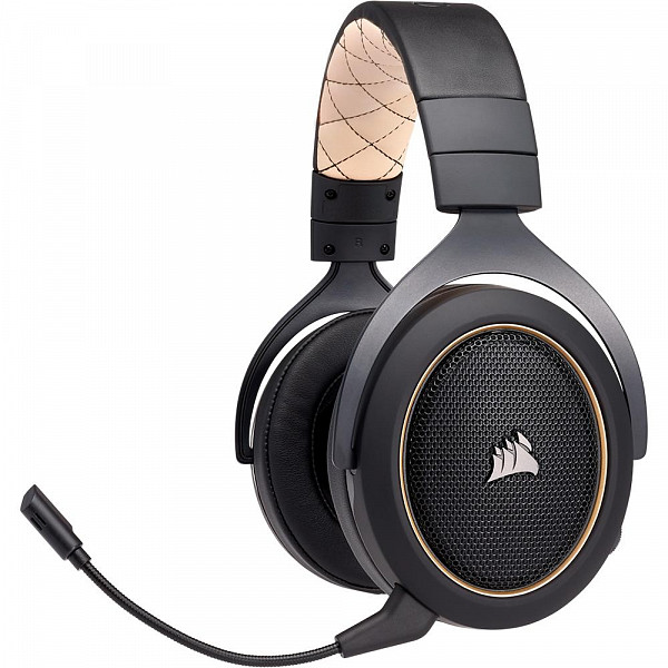 Headset Gamer Corsair HS70 Wireless Carbono, 7.1 Surround, Gold - CA-9011178-NA