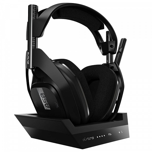 Headset Sem Fio ASTRO Gaming A50 + Base Station Gen 4 com Áudio Dolby - Compatível com PS4, PC, Mac - Preto/Prata - 939-001674