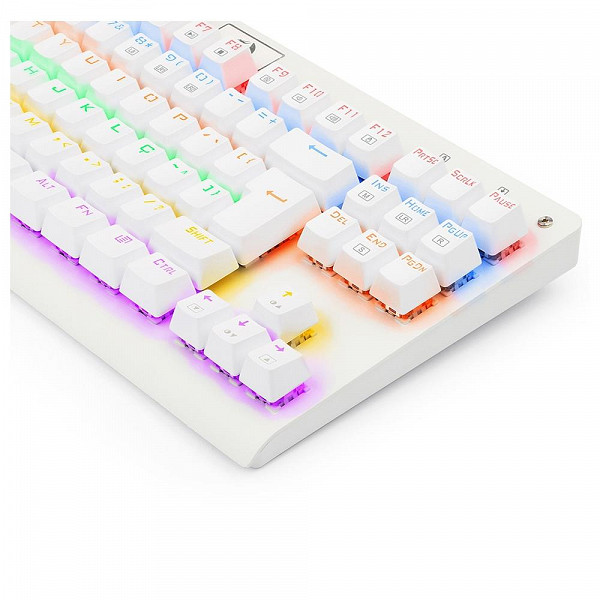 Teclado Gamer Dark Avenger Lunar Branco RGB switch Blue - Redragon