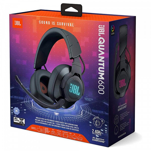 Headset Gamer Sem Fio JBL Quantum 600, RGB, Drivers 50mm - JBLQUANTUM600BLK