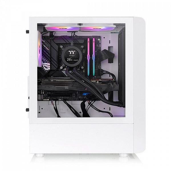 Gabinete Gamer Thermaltake S200 TG ARGB Snow, Mid Tower, Vidro Temperado, ATX, White, Sem Fonte, Com 3 Fans, CA-1X2-00M6WN-00