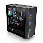 Gabinete Gamer Thermaltake H570 TG ARGB, Mid Tower, Vidro Temperado, Black, E-ATX, Sem Fonte, Com 4 Fans, CA-1T9-00M1WN-00