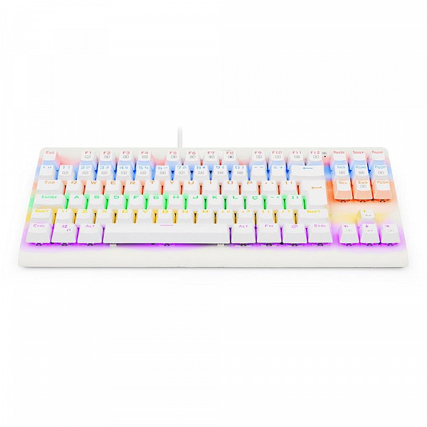 Teclado Gamer Dark Avenger Lunar Branco RGB switch Blue - Redragon