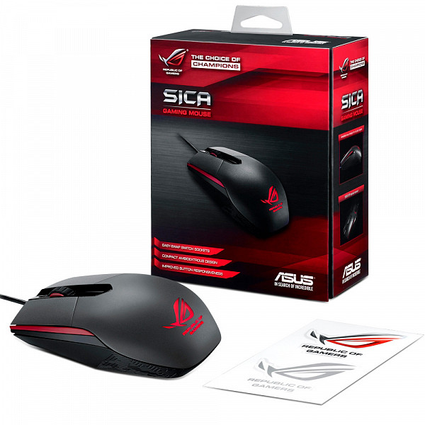 Mouse Gamer Asus Óptico ROG Sica 5000DPI, P301-1A