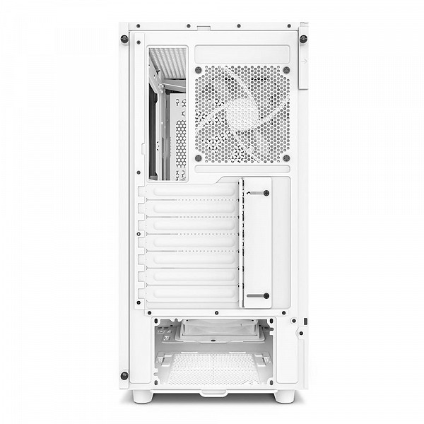 Gabinete NZXT H5 Flow Compact, Mid Tower, RGB, ATX, Lateral e Frontal em Vidro Temperado, 2x Cooler Fan, Branco - CC-H51FW-01