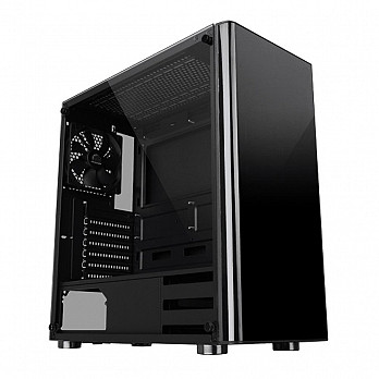 Gabinete Gamer Thermaltake V200, Mid Tower + Fonte 600w 80 plus, Lateral em Vidro - CA-3K8-60M1WZ-01