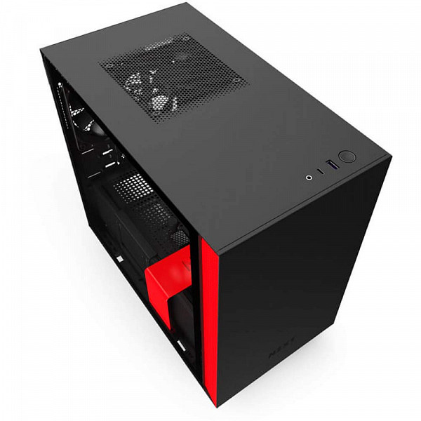 Gabinete Gamer NZXT H210i, Mini Tower, Com 2 Fans, Vidro Temperado, Red, S-Fonte, CA-H210I-BR