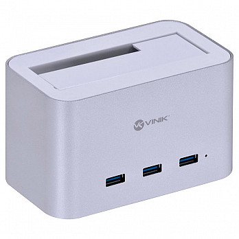 Dock Station Vinik, 1 Baia, 2.5´/3.5´, USB 3.0, Prata - DS-A30HB
