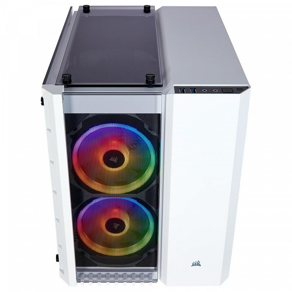 Gabinete Gamer Corsair Crystal Series 280X, mATX, RGB, Lateral e Frontal em Vidro, Branco - CC-9011137-WW