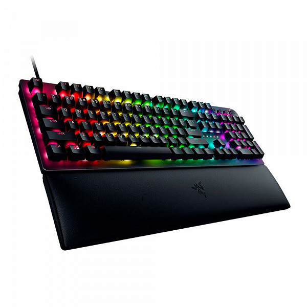 Teclado Gamer Razer Huntsman V2 Linear, Chroma RGB, Switch Vermelho, com Apoio de Pulso, Preto