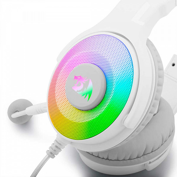 Headset Gamer Redragon Pandora 2 Lunar, RGB, USB + 3.5mm, Branco - H350RGB-1