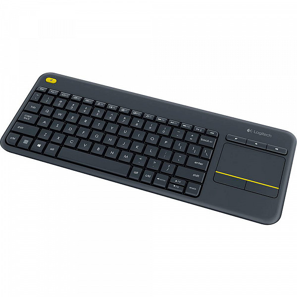 Teclado Sem Fio Logitech K400 Plus com Touchpad, Multimídia, Unifying, ABNT2, Cinza - 920-007125