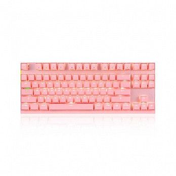 Teclado Mecânico Gamer Motospeed GK82 Rosa Led Branco
