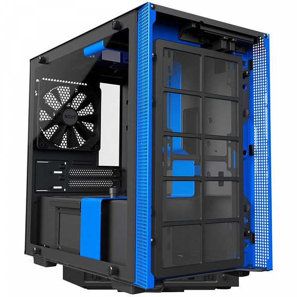 Gabinete NZXT H200, com FAN, Lateral em Vidro, Preto/Azul - CA-H200B-BL