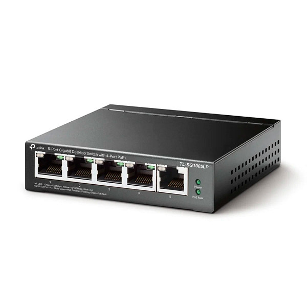 Switch Gigabit, Profissional 10/100/1000 C/ 5 Portas (sendo 4 Poe) - Tl-sg1005lp SMB
