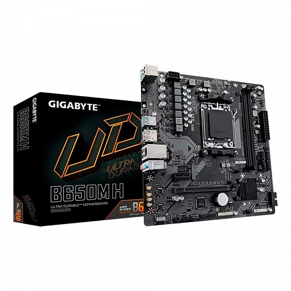 Placa Mãe Gigabyte B650M H, Chipset B650, AMD AM5, MATX, DDR5