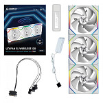 Kit Fan Com 3 Unidades Lian Li Uni Fan SL Wireless, ARGB, 120mm, White, 12SL1W3W