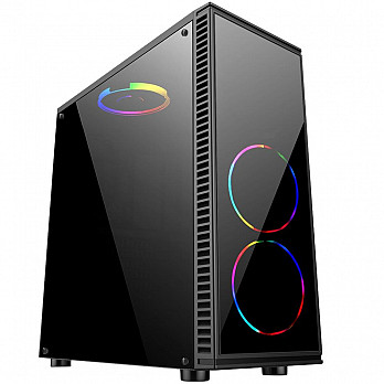 Gabinete Gamer Bluecase BG-014 sem Fonte, USB 3.0, Preto com Lateral em Acrílico - BG014GCASE