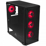 Gabinete Gamer Redragon Wheel Jack, Mid Tower, LED Vermelho, com FAN, Lateral e Frontal em Vidro - GC-606BK-R