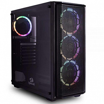 Gabinete Gamer Redragon Ramhorn, Mid Tower, S-Fan, Vidro Temperado, Black, S-fonte