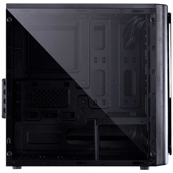 Gabinete Gamer PCYes Venus sem Fonte, Mid Tower, USB 3.0, 2 Fans LED Azul, Preto com Lateral em Acrílico - VENPTAZ2FCA