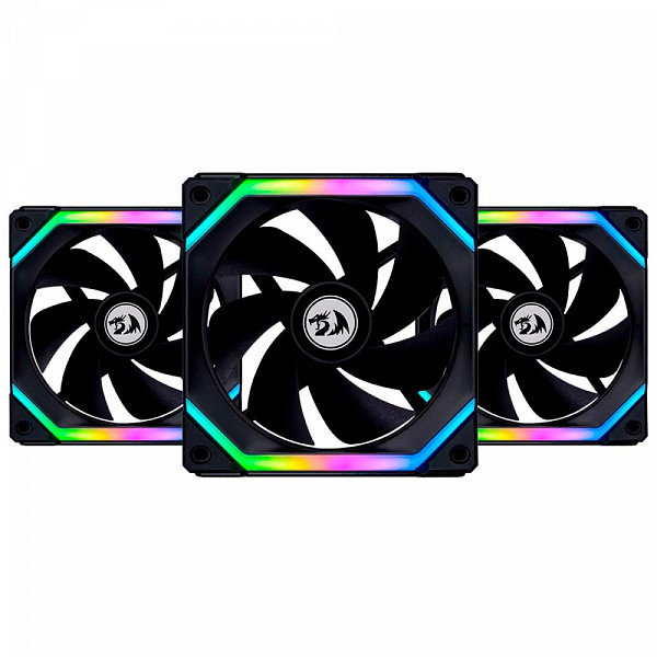 Kit Fan Com 3 Unidades Lian Li Uni Fan Redragon Spec, 120mm, ARGB, Black, UF-SL120-3B SI