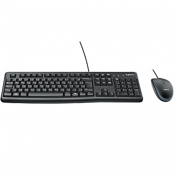 Teclado e Mouse Logitech MK120 Resistente à Água 1000DPI Preto ABNT2 - 920-004429