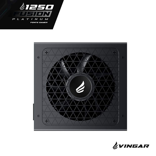 Fonte Gamer VINGAR Fusion 1250W Platinum, 1250W, Teclab Extreme, Modular, PFC Ativo, Com Cabo, Preto